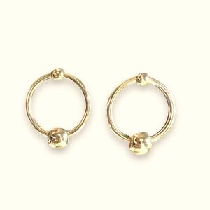 nOir NYC Jewelry Gold Center Ball Sphere Post Earrings NEW